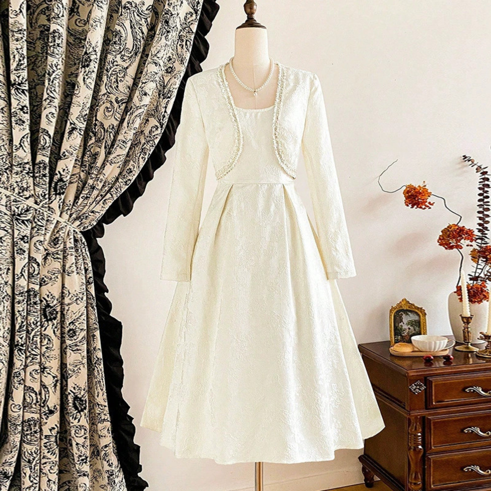 H&M Elegant Fall Cardigan and Tank Dress Set for Women